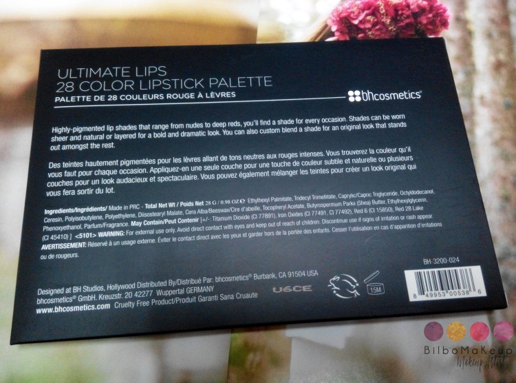 Paleta de labiales de BH Cosmetics